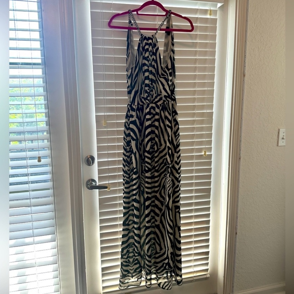 H&M Black and White Zebra Print Maxi Dress
